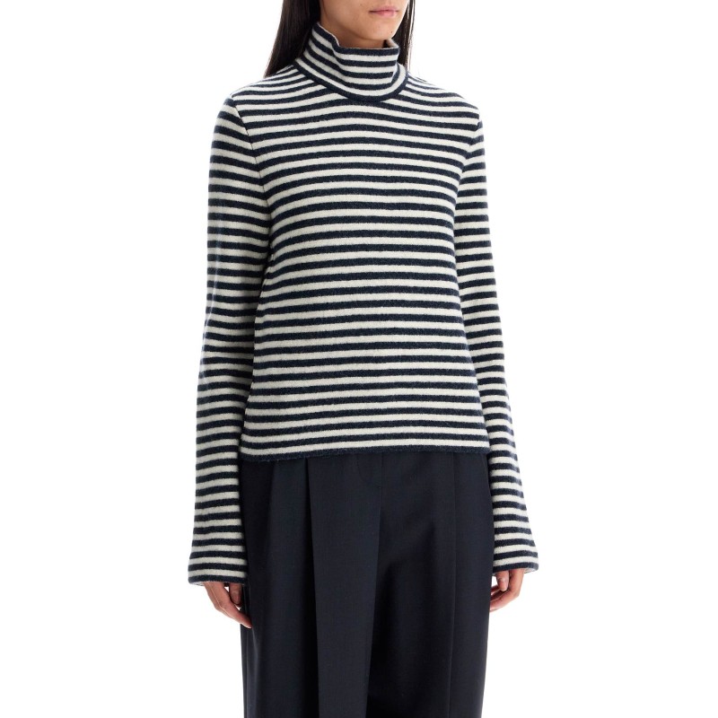 striped boiled wool knit pullover sweater