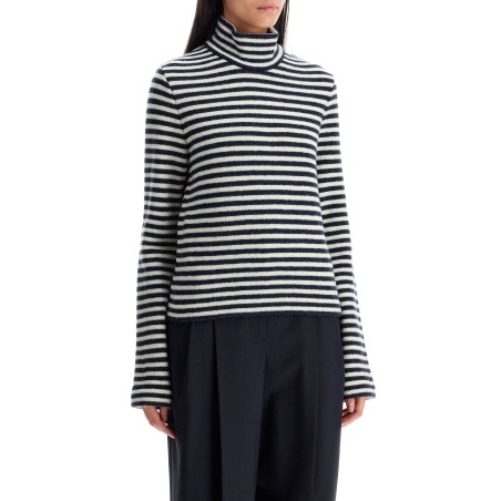 striped boiled wool knit pullover sweater