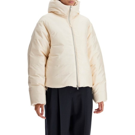 short down jacket in habotai silk blend