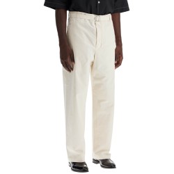 straight-cut pants with belt