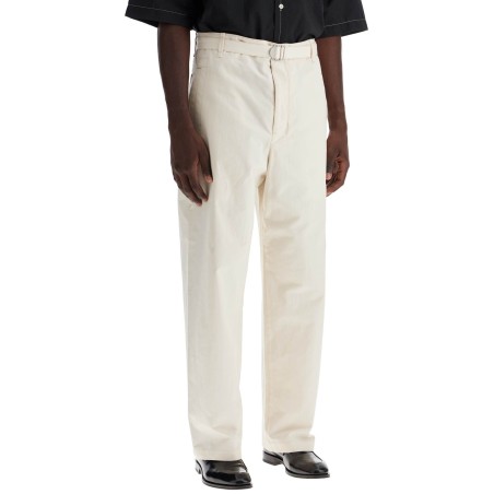 straight-cut pants with belt