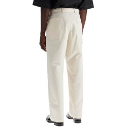 straight-cut pants with belt