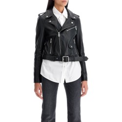 nappa leather biker jacket