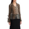 leopard print chiffon blouse