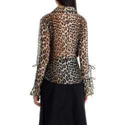 leopard print chiffon blouse