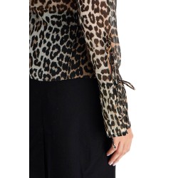 leopard print chiffon blouse