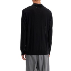 long-sleeved wool polo shirt