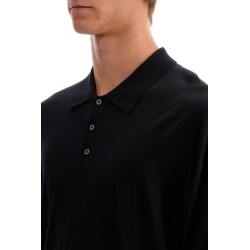 long-sleeved wool polo shirt