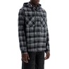 checked overshirt with hood