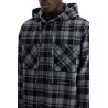 checked overshirt with hood