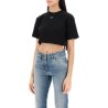 cropped t-shirt with off embroidery