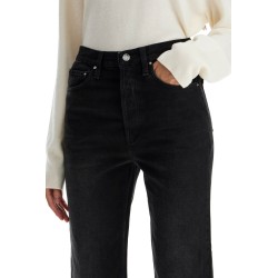 classic fit jeans with frayed hemline