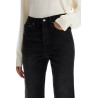 classic fit jeans with frayed hemline