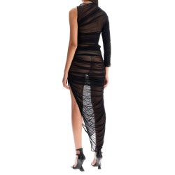 asymmetric mesh dress in italian