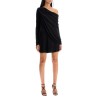 gathered jersey mini dress in