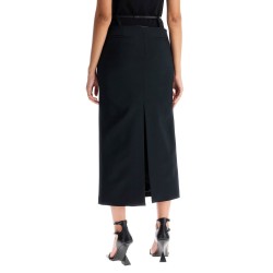 midi skirt with thin belt