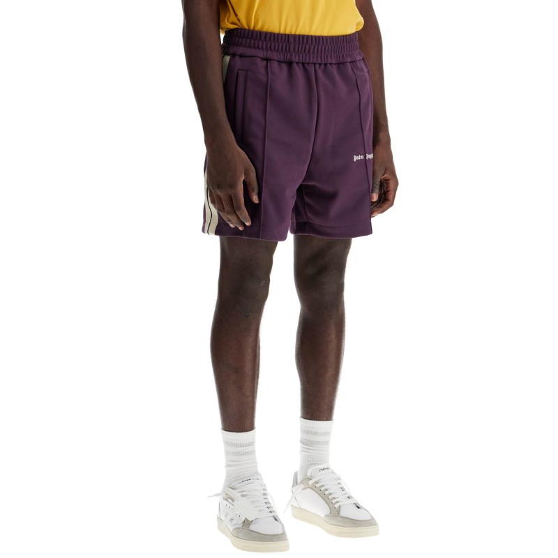 "contrast band track bermuda shorts with