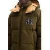 "down jacket with logo patch