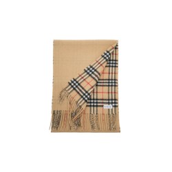 reversible cashmere check scarf