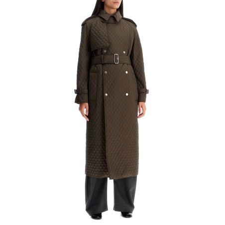 long quilted trench coat