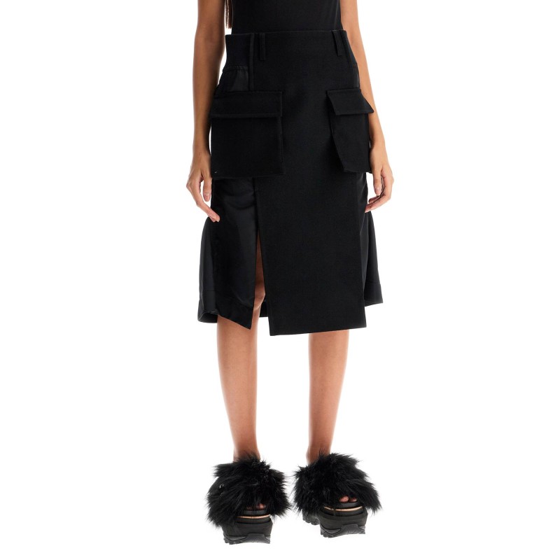 'hybrid nylon and wool skirt'