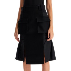 'hybrid nylon and wool skirt'