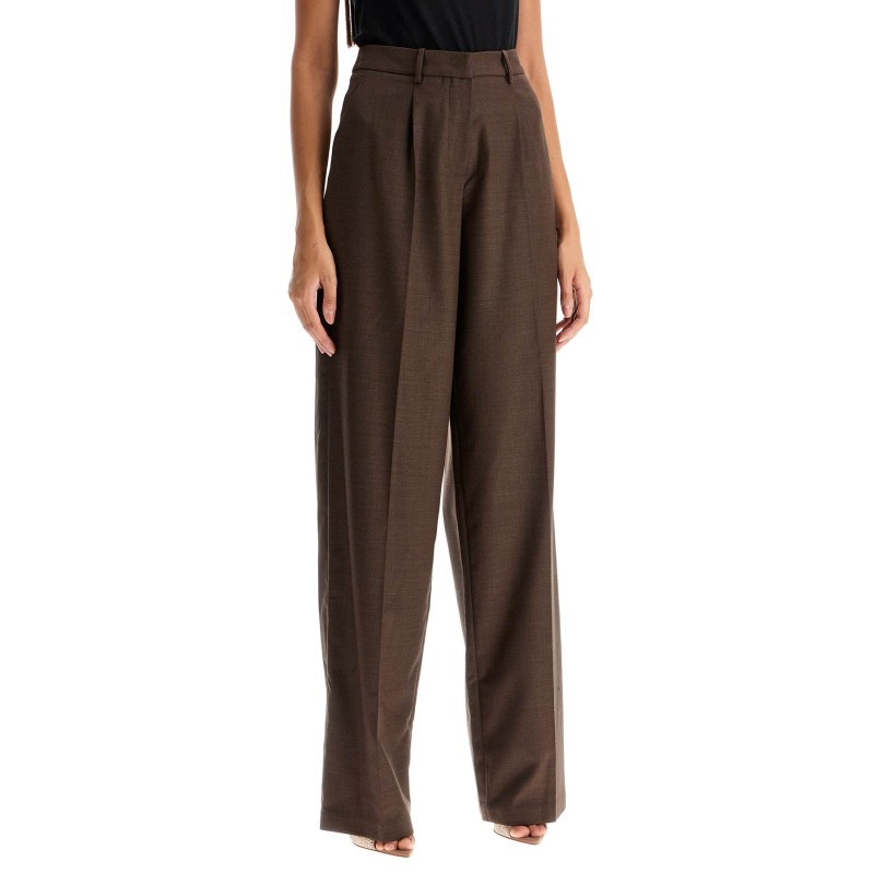 wide stretch wool trousers for comfortable fit