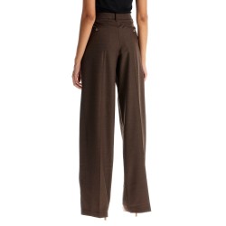 wide stretch wool trousers for comfortable fit