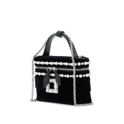 "micro vanity bag with rhinestone