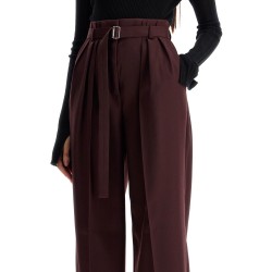 wide-leg pants with belt