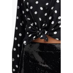 silk polka dot print blouse