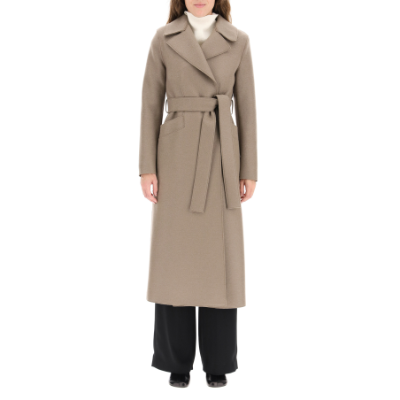 long pressed wool coat