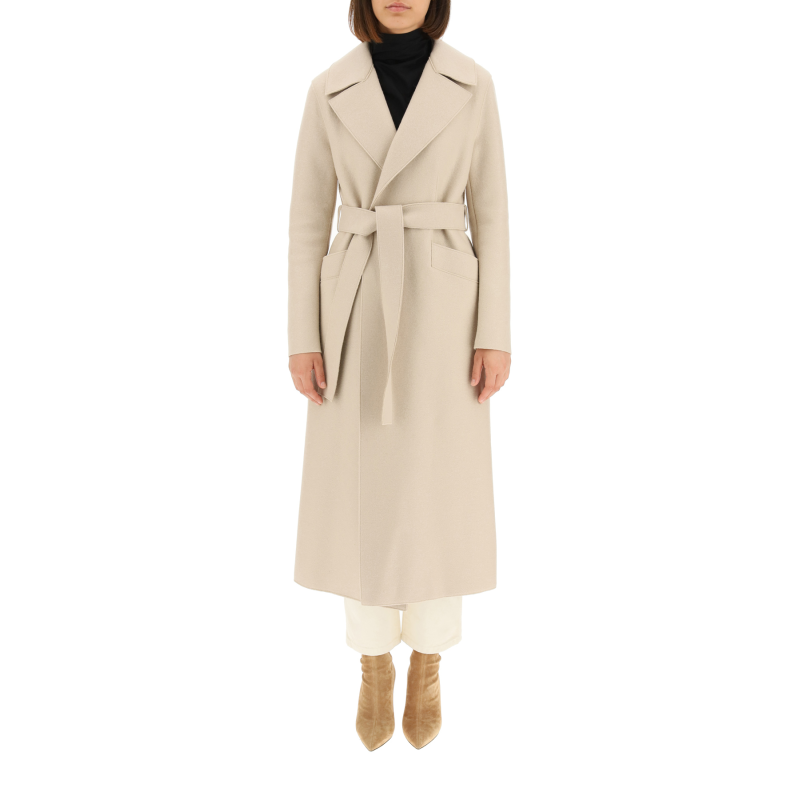 long coat in pressed wool