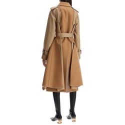 hybrid coat in gabardine and