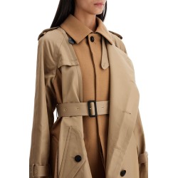 hybrid coat in gabardine and