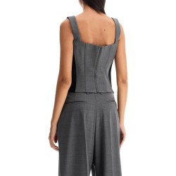 stretch wool corset top with nine words