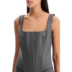 stretch wool corset top with nine words