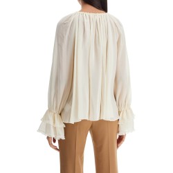 silk ruffled blouse