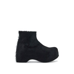 'long-haired chunky ankle boots