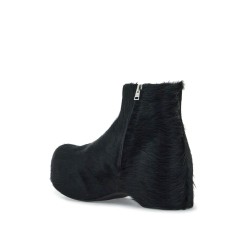 'long-haired chunky ankle boots