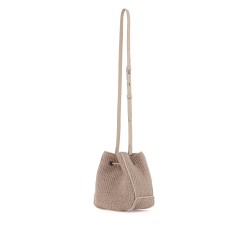 techno raffia bucket bag with