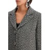 herringbone three-button blazer