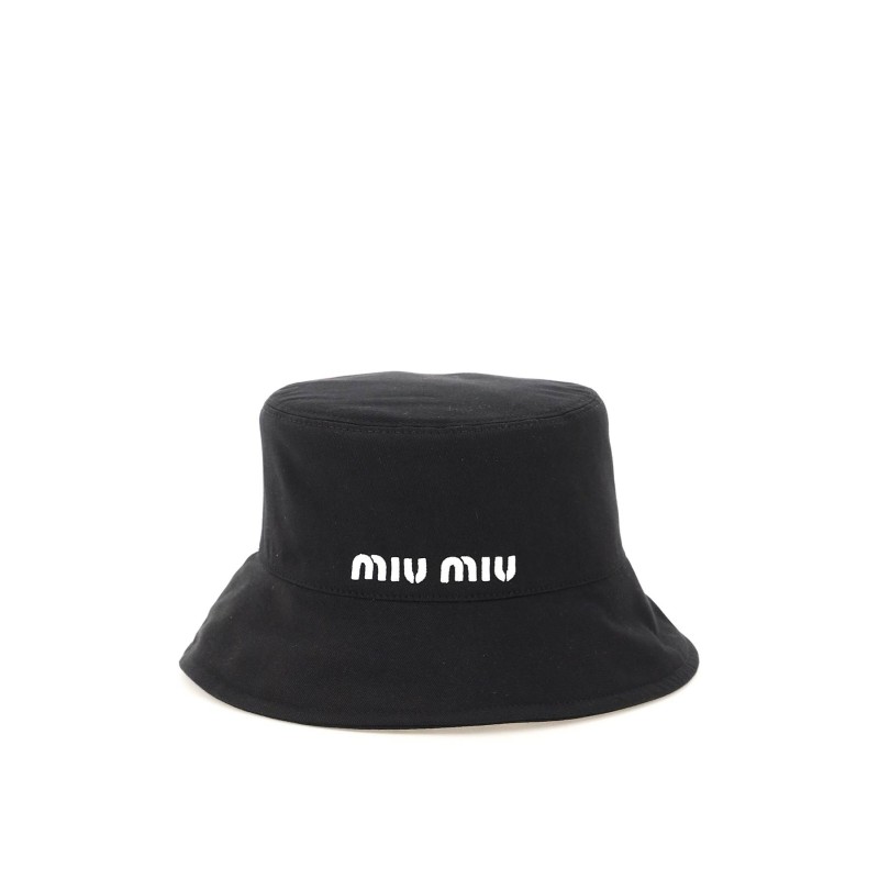 bucket hat with logo embroidery