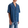 denim bowling shirt for men