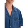 denim bowling shirt for men