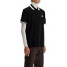 striped polo shirt with detailed accents