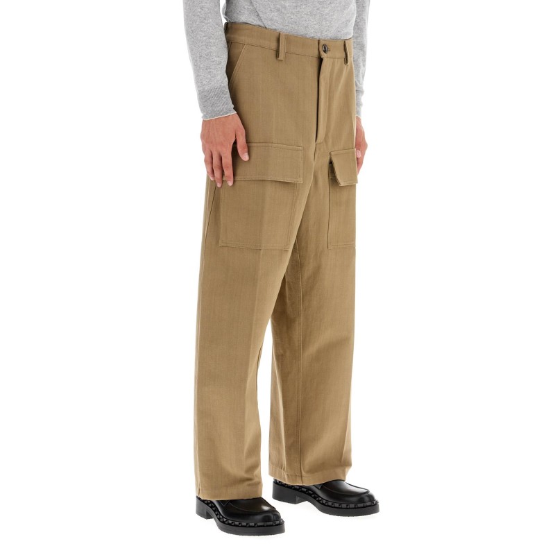 cargo canvas pants in italian style