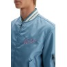 nylon bomber jacket with embroidery and print.