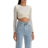 mesh crop top with beads embellishments.