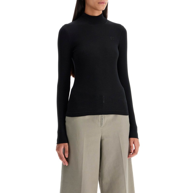 long-sleeved ribbed top